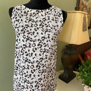 Loft Leopard Sleeveless Top, size Small